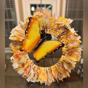 Hand Crafted Yellow and Orange Butterfly Wall Decor